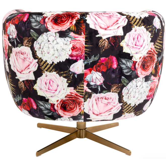 Draaifauteuil Pioenrozen