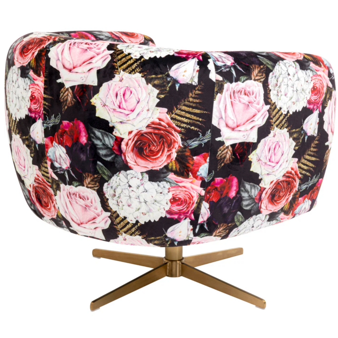 Draaifauteuil Pioenrozen