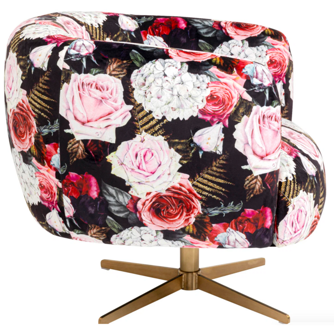Draaifauteuil Pioenrozen