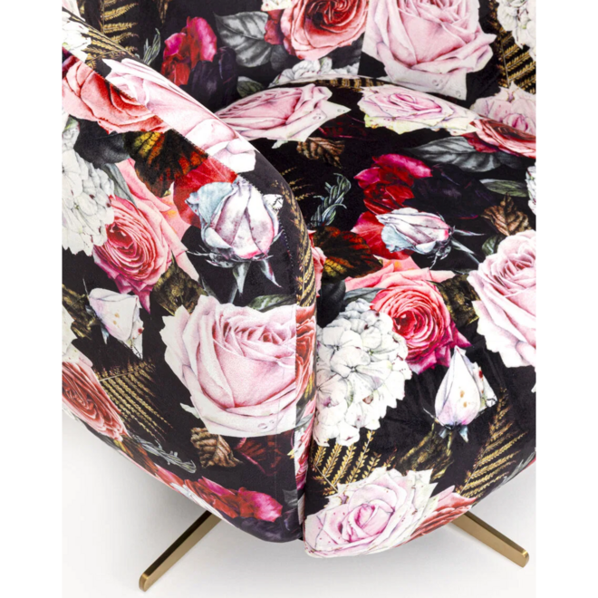 Draaifauteuil Pioenrozen