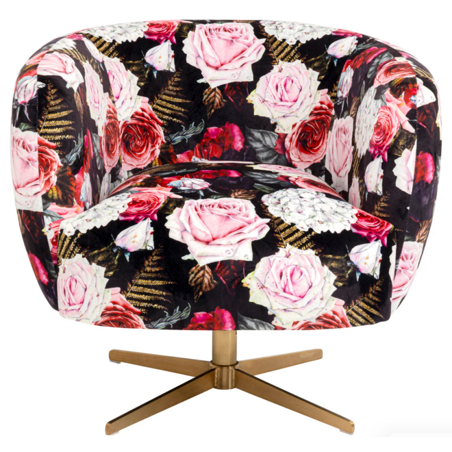 Draaifauteuil Pioenrozen
