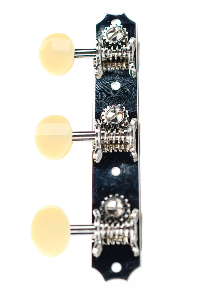 Golden Age Restoration Tuners For Solid Peghead Guitar with Scallop-end Bright Nickel