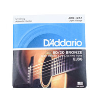 D'Addario EJ36 80/20 12 String Bronze Light