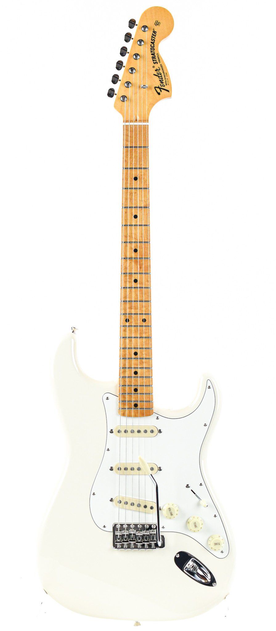 white fender guitar