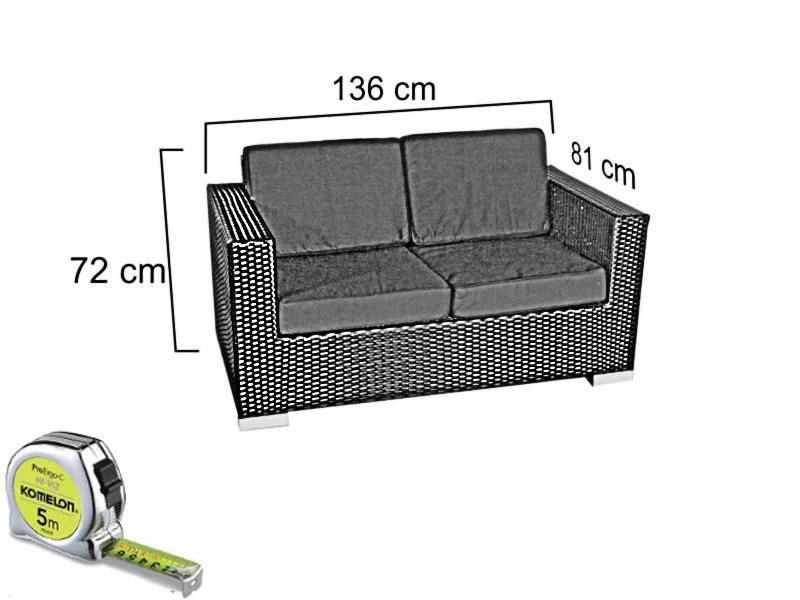 Loungeset Parijs 2111 - Bruin - Rond vlechtwerk