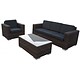 Loungeset Parijs 1011 - Bruin - Rond vlechtwerk