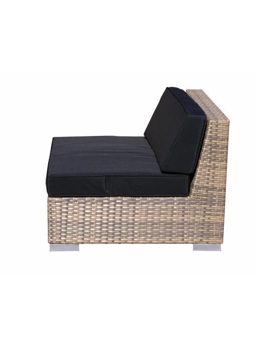 Tussendeel loungeset Londen - Cappuccino - Plat vlechtwerk