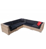 Loungeset Londen 3200 - Cappuccino - Plat vlechtwerk