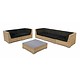 Loungeset Londen 4101 - Cappuccino - Plat vlechtwerk
