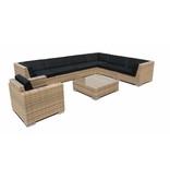 Loungeset Londen 3301-S - Cappuccino - Plat vlechtwerk