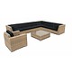 Loungeset Londen 3301-S - Cappuccino - Plat vlechtwerk