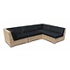 Loungeset Londen 2200 - Cappuccino - Plat vlechtwerk