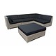 Loungeset Londen 2210 - Grijs geborsteld - Plat vlechtwerk