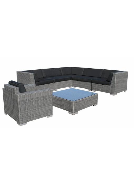 nieuw Loungeset Londen 3201-S - Grijs - Plat vlechtwerk