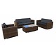Loungeset Parijs 1111 - Bruin- Plat vlechtwerk