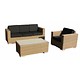 Loungeset Parijs 1011 - Cappuccino - Rond vlechtwerk
