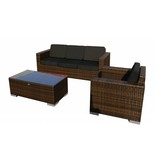 Loungeset Parijs 1011 - Bruin - Plat vlechtwerk