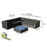Loungeset Londen 3201-S - Cappuccino - Plat vlechtwerk
