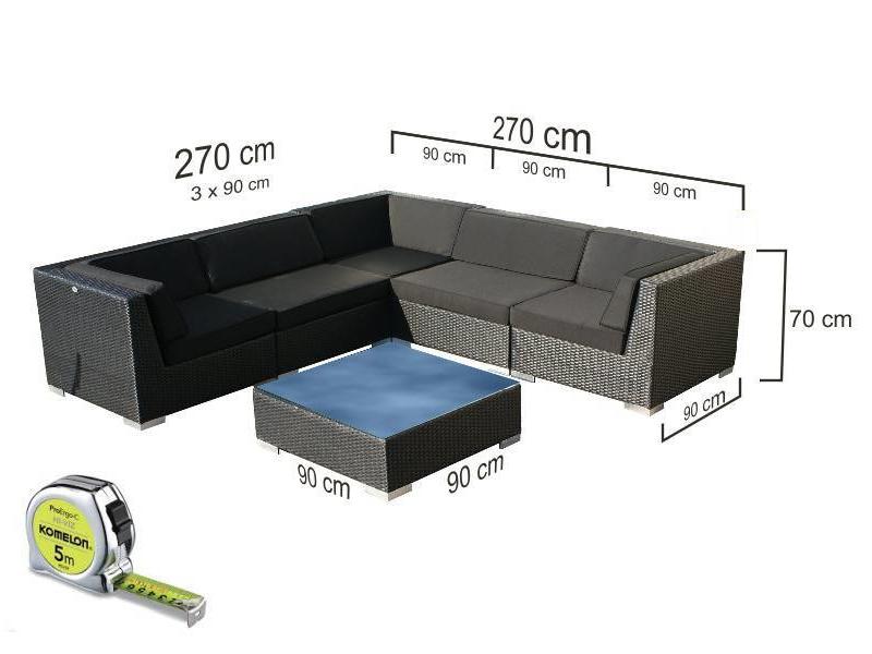 Loungeset Londen 3201-S - Cappuccino - Plat vlechtwerk