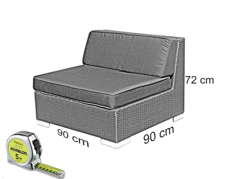 Loungeset Londen 3201-S - Grijs geborsteld - Plat vlechtwerk