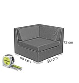 Loungeset Londen 3301-S - Grijs geborsteld - Plat vlechtwerk