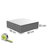 Loungeset Londen 4101 - Grijs geborsteld - Plat vlechtwerk