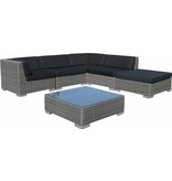 Bartafel Sofia - Grijs - Plat vlechtwerk