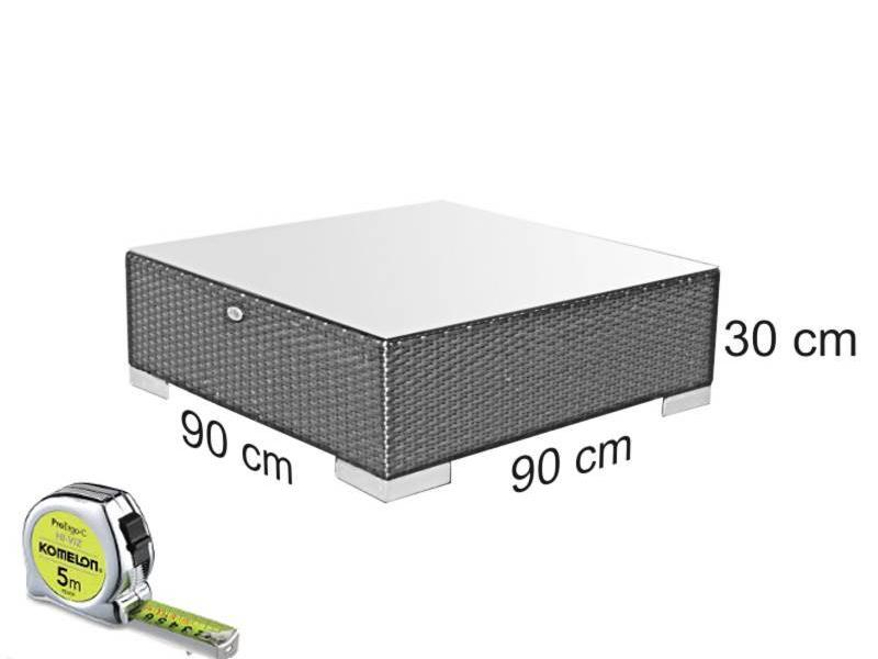 Bartafel Sofia - Grijs - Plat vlechtwerk