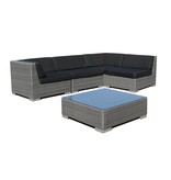 Loungeset Londen 2201 - Grijs - Plat vlechtwerk