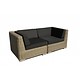 Loungebank Londen 2000 - Naturel geborsteld - Rond vlechtwerk