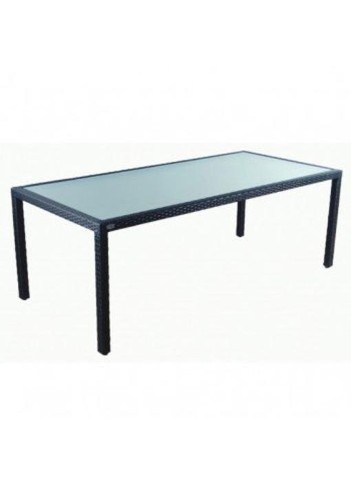Tuintafel Valetta III - Zwart - Plat vlechtwerk