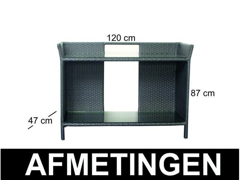 Bartafel Californie wand - Zwart - Plat vlechtwerk