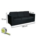 Loungeset Parijs 2111 - Zwart - Plat vlechtwerk