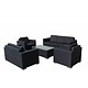 Loungeset Parijs 2111 - Zwart - Plat vlechtwerk