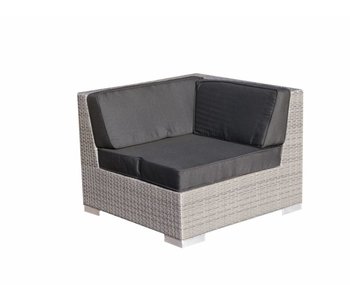 Hoekdeel Loungeset Londen - Grijs - Plat vlechtwerk