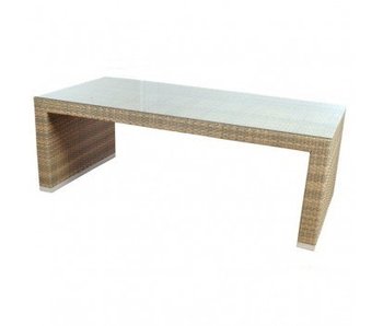 Tuintafel Athene XL - Cappuccino - Plat vlechtwerk