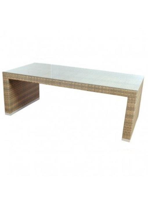 Tuintafel Athene XL - Cappuccino - Plat vlechtwerk