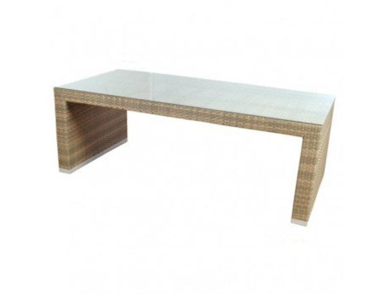 Tuintafel Athene XL - Cappuccino - Plat vlechtwerk