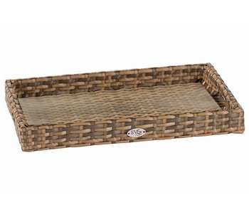 Dienblad rechthoek - Cappuccino - Plat vlechtwerk