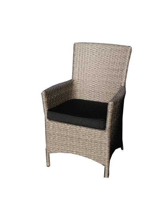 Stoel Lissabon - Grijs geborsteld - Plat vlechtwerk