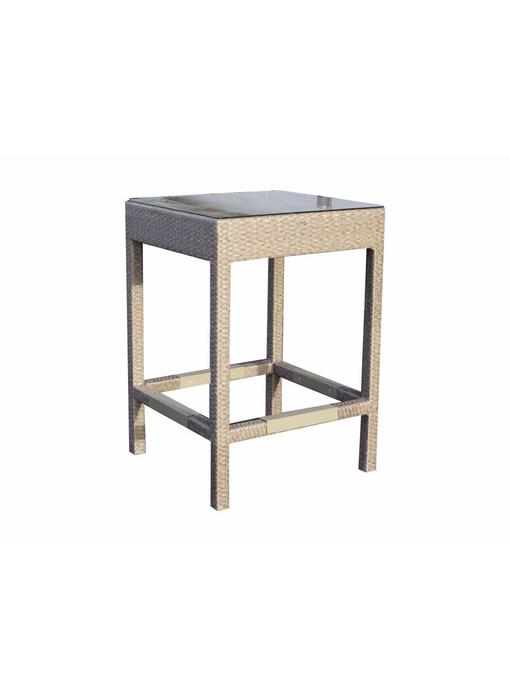 Bartafel Sofia - Grijs geborsteld - Plat vlechtwerk