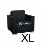 Stoel Parijs XL - Zwart - Plat vlechtwerk