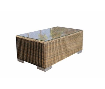 Tafel Parijs - Cappuccino - Rond vlechtwerk