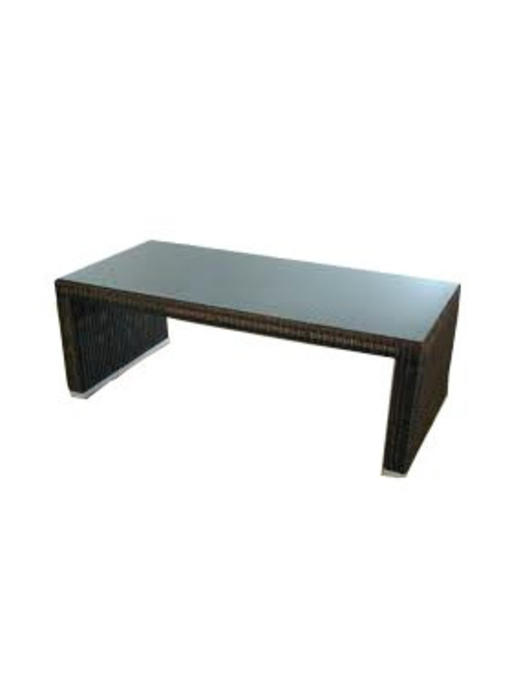 Tuintafel Athene XL - Bruin - Rond vlechtwerk