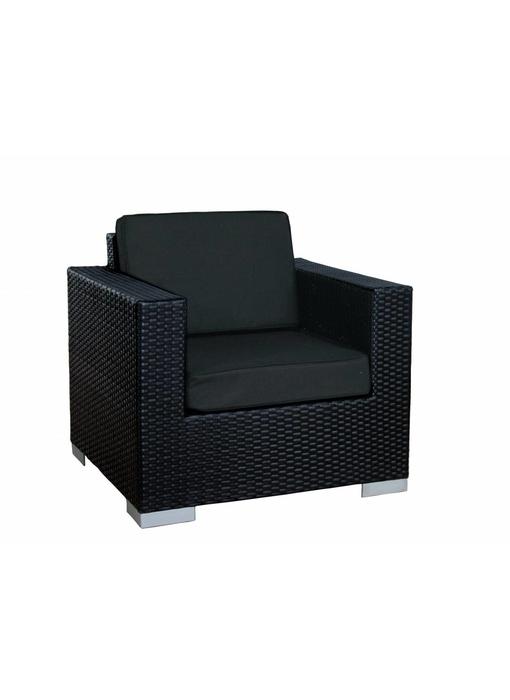 Stoel Parijs - Zwart - Plat vlechtwerk