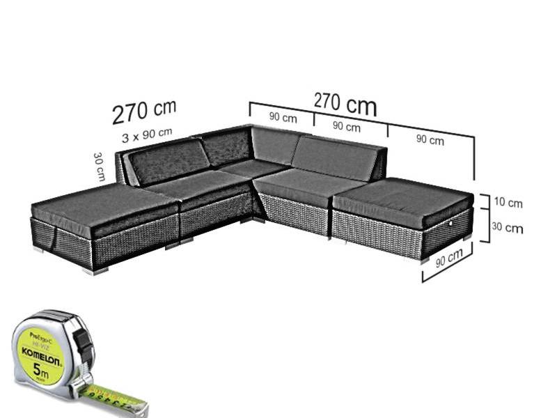 Loungeset Londen 1220 - Bruin - Rond vlechtwerk