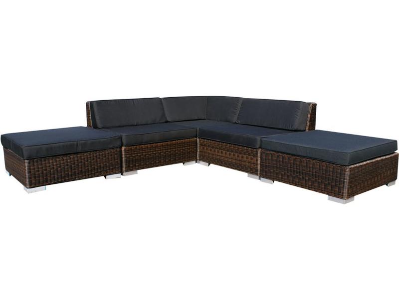 Loungeset Londen 1220 - Bruin - Rond vlechtwerk