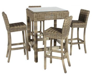 Barset Sofia met barkruk Sofia II - Naturel - Rond vlechtwerk