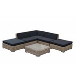 Loungeset Londen 1221 - Naturel - Rond vlechtwerk