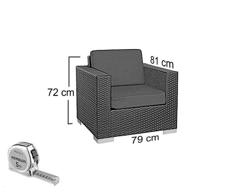 Loungeset Parijs 1111 - Bruin - Rond vlechtwerk